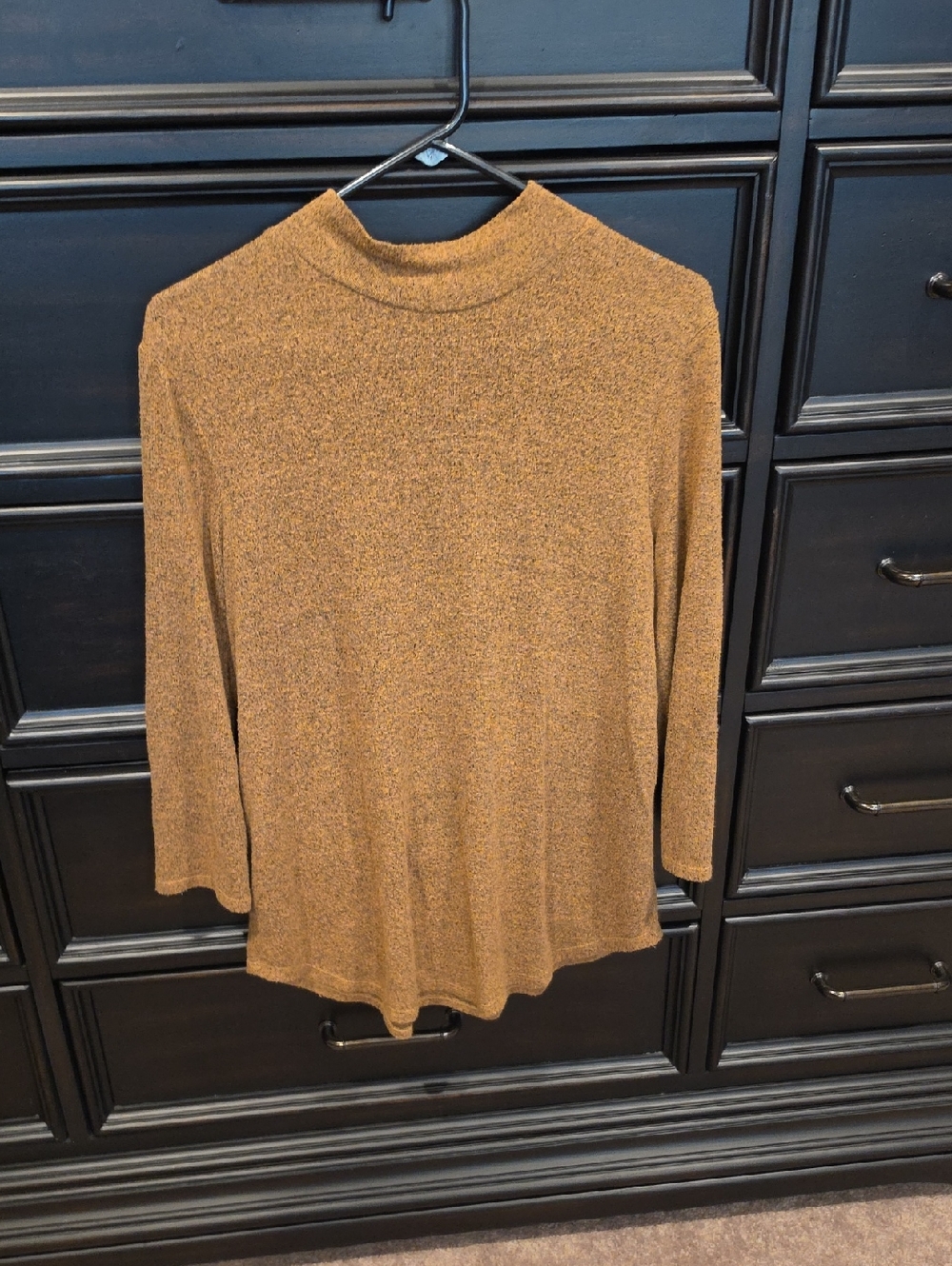 Cozy Textured Camel Knit Top Size Large